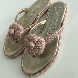 Chanel tweed sandals